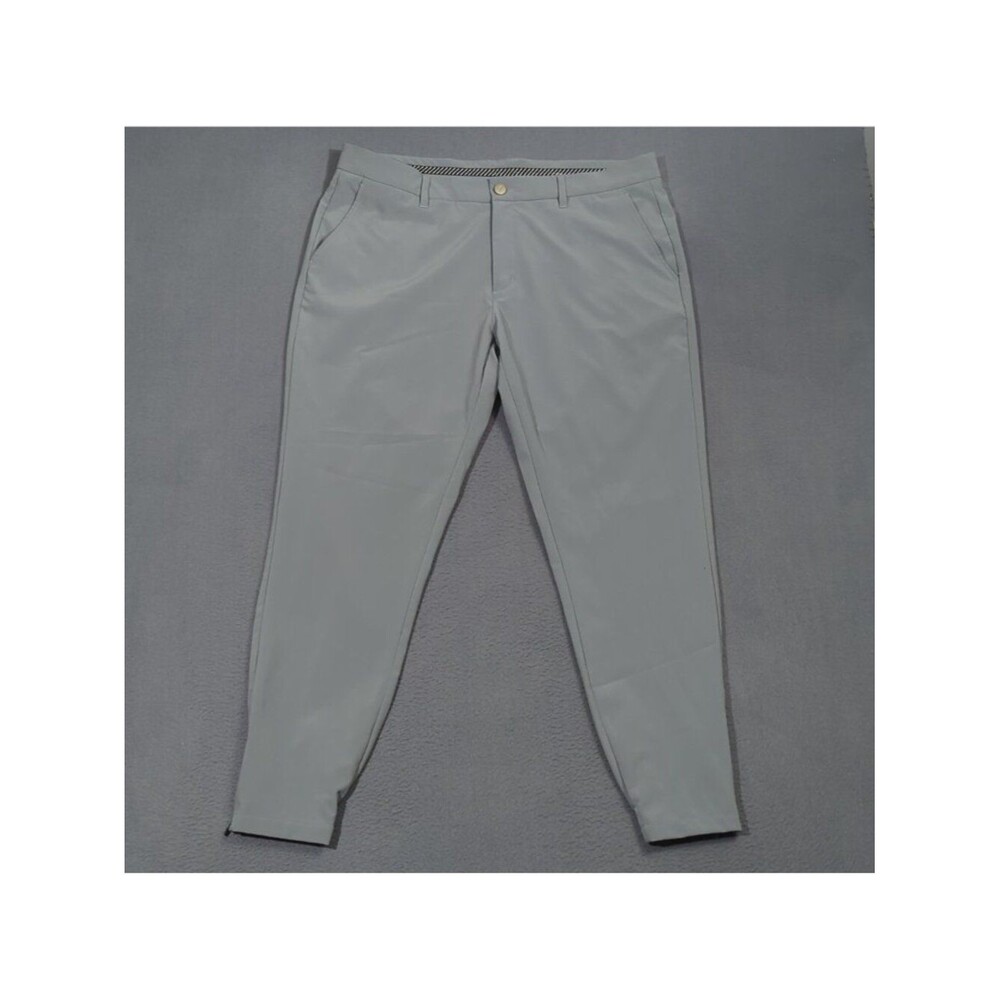 Primo Pants Men's 38 Regular Gray Joggers Ankle Zip Performance Stretch Golf